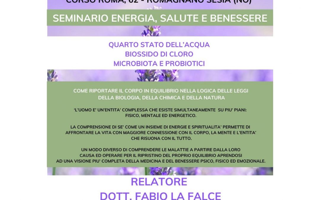 🍎SEMINARIO ENERGIA, SALUTE E BENESSERE🍎