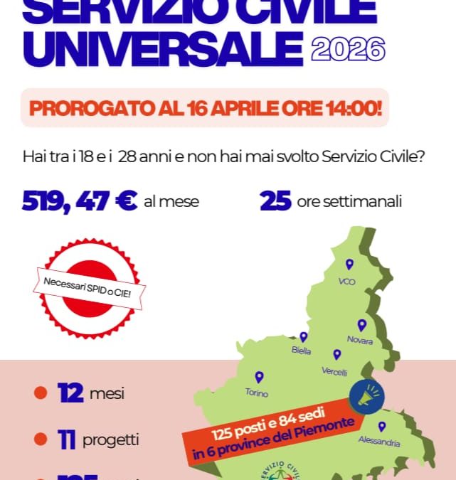 Proroga Bando Servizio Civile Universale